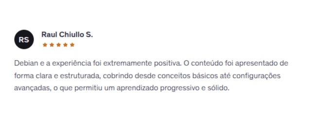 Depoimento - Administração de Servidores Linux - img 2