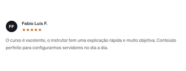 Depoimento - Administração de Servidores Linux - img 7