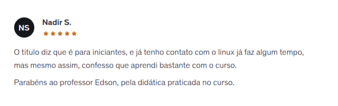 Curso Linha de Comando do Linux Primeiros Passos Depoimento - Linha de comando do linux primeiros passos - img 3