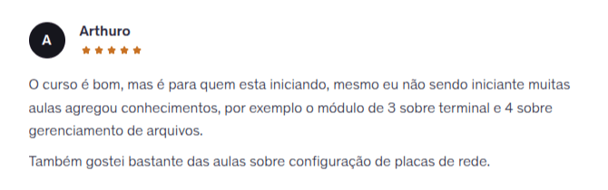 Curso Linha de Comando do Linux Primeiros Passos Depoimento - Linha de comando do linux primeiros passos - img 5