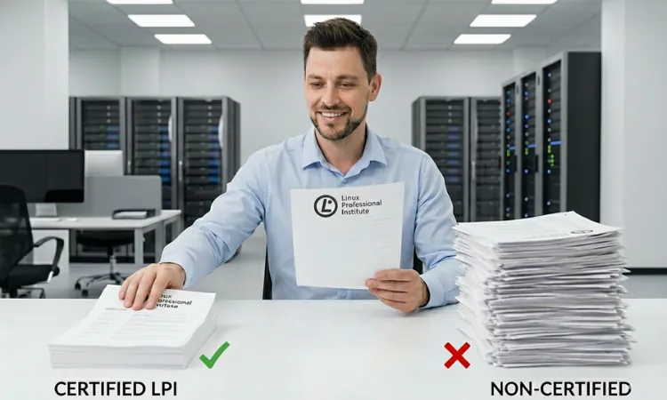 Gerente de contratações fazendo seleção de curriculos e dando preferência a aos que tem Certificações LPI ainda valem a pena