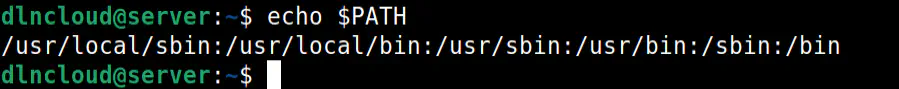 Comando Linux echo executado no terminal exibindo na saída p valor da variável PATH