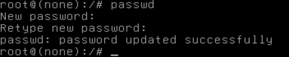 alterando a senha do root executando o comando passwd