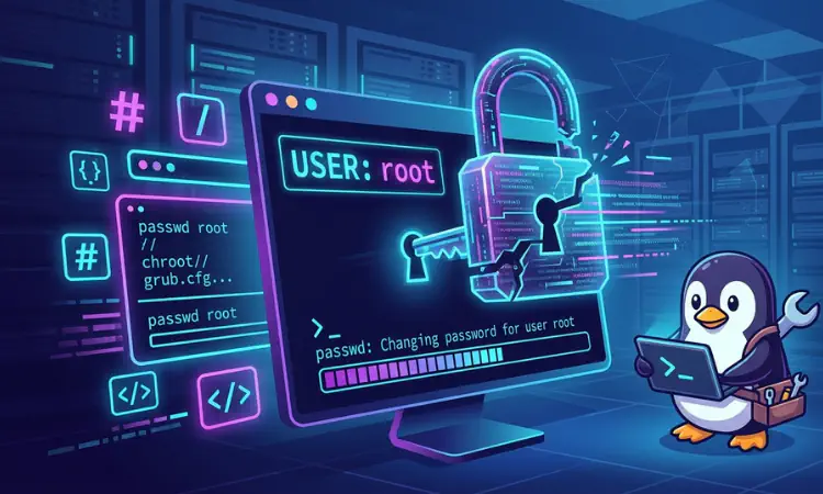 tela de um monitor moderno com a imagem de um cadeado na frente ilustrando que perdeu acesso a conta do usuário root