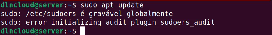 erro ao executar comando sudo: "sudo: /etc/sudoers é gravável globalmente".