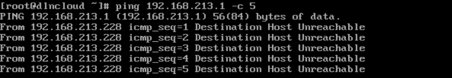erro "Destination Host Unreachable" exibido ao executar o comando ping