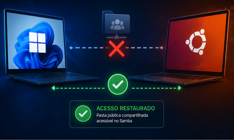 computador windows 11 não consegui acessar o compartilhamento público do linux ubuntu