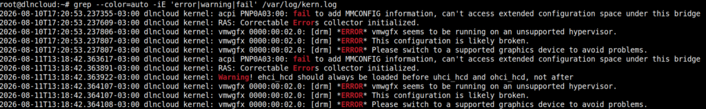 grep com a opção "-E" que faz uso de regex para auxiliar a encontrar uma lista de informações no log do sistema