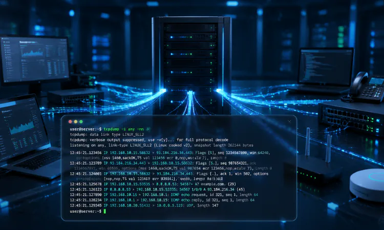 tcpdump capturando trafego de outros hosts a partir de um servidor linux