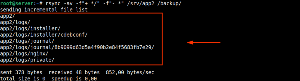 copiando somente a estrutura de diretórios (sem os arquivos) usando filtros com o comando rsync.